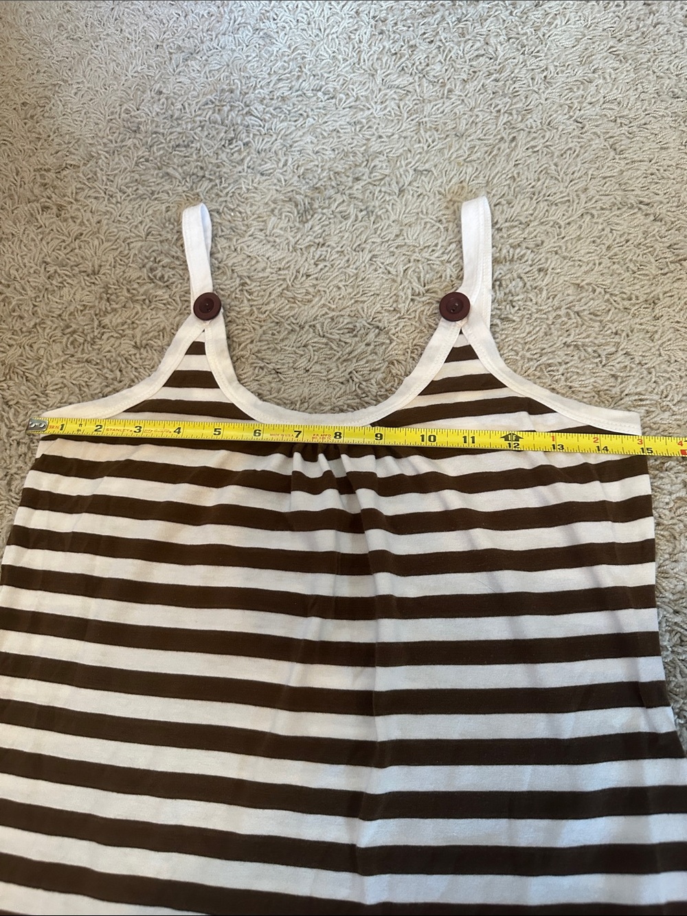 Steve and Barry's White and Brown Striped Tank - Picture 5 of 6